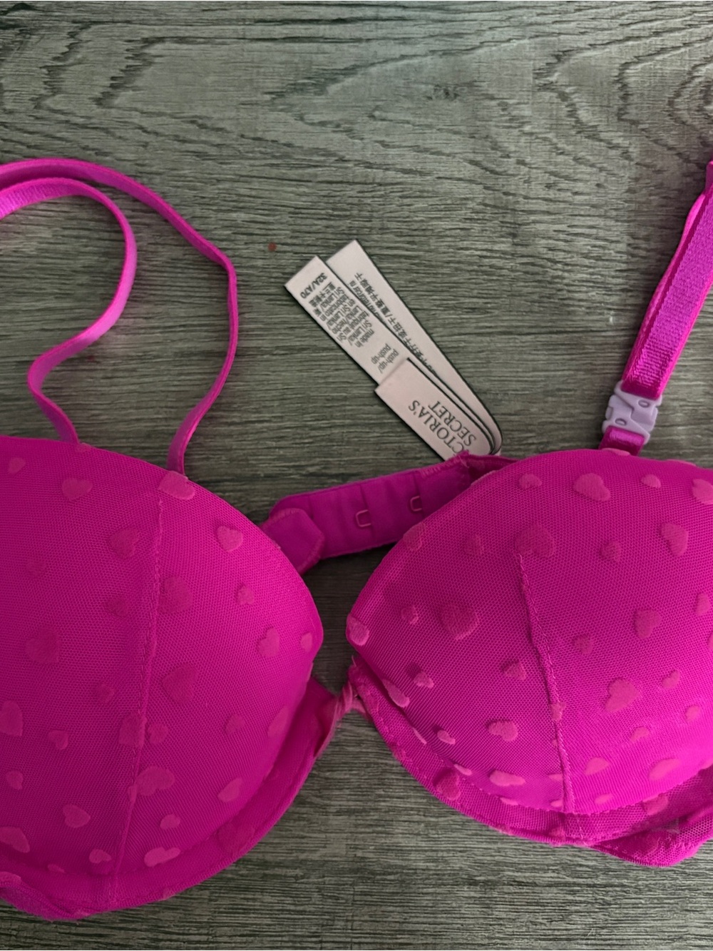 Victoria's Secret Hot Pink Heart Molded Push-Up Bra